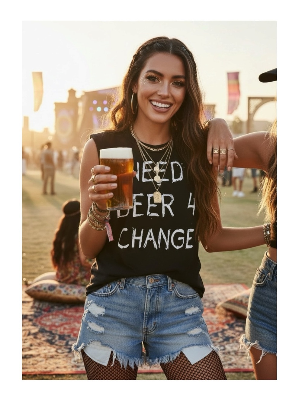 Rare: UNIF š¤ Need Beer 4 Change Muscle Tee Tank š¤ Vintage Black š¤ XS Oversize